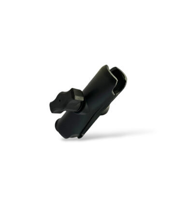 RevCraft A-Pillar Mount bracket with triple 1-inch ball base installed inside 4x4 cabin, Modular A-pillar mounting bracket with 3 one-inch ball mounts, 4x4 A-pillar accessory mount with universal 1-inch ball system, RevCraft A-Pillar Mount installed on vehicle A-pillar with modular ball mounts, Cabin A-pillar bracket holding 1-inch ball mounting system, Interior A-pillar mount setup for phone walkie and camera modules, Close-up of RevCraft A-Pillar bracket with three 1-inch ball mounts, Textured metal A-pillar mounting bracket with ball system, Modular A-pillar mount base with universal ball joints, A-pillar mount holding action camera inside off-road vehicle, Modular cabin mount supporting phone and camera on A-pillar, 4x4 interior A-pillar mounting system in use
