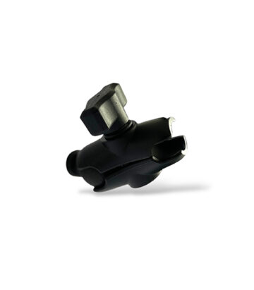 RevCraft A-Pillar Mount bracket with triple 1-inch ball base installed inside 4x4 cabin, Modular A-pillar mounting bracket with 3 one-inch ball mounts, 4x4 A-pillar accessory mount with universal 1-inch ball system, RevCraft A-Pillar Mount installed on vehicle A-pillar with modular ball mounts, Cabin A-pillar bracket holding 1-inch ball mounting system, Interior A-pillar mount setup for phone walkie and camera modules, Close-up of RevCraft A-Pillar bracket with three 1-inch ball mounts, Textured metal A-pillar mounting bracket with ball system, Modular A-pillar mount base with universal ball joints, A-pillar mount holding action camera inside off-road vehicle, Modular cabin mount supporting phone and camera on A-pillar, 4x4 interior A-pillar mounting system in use