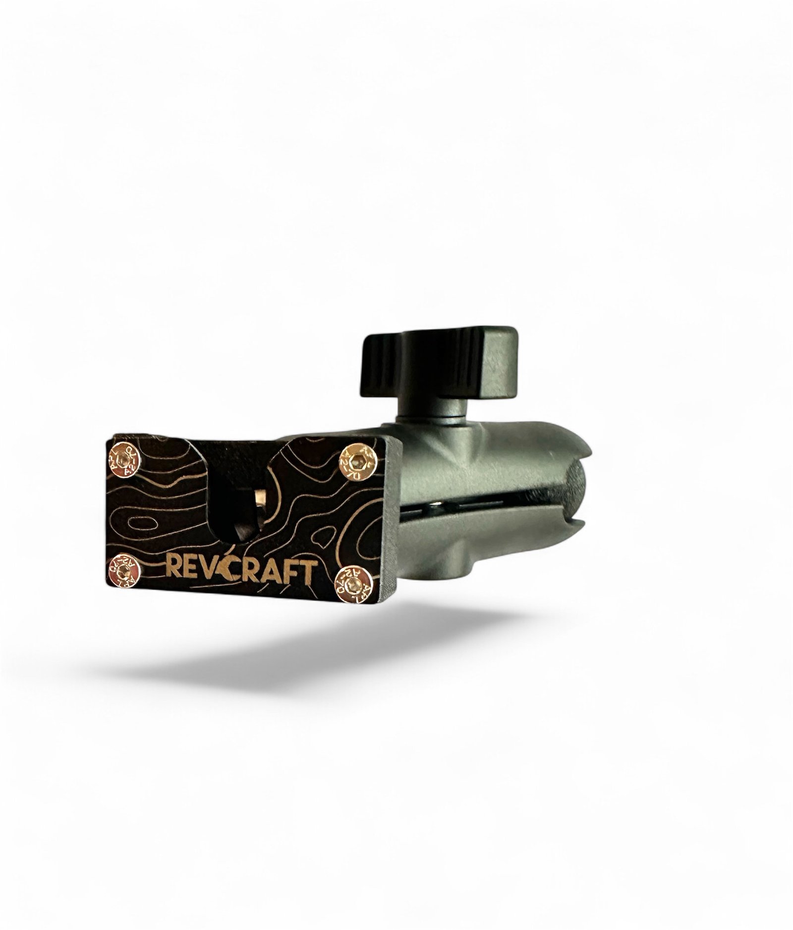 RevCraft walkie-talkie mouthpiece holder, designed to securely mount and keep a walkie-talkie microphone easily accessible on motorcycles, 4x4s, and off-road vehicles.